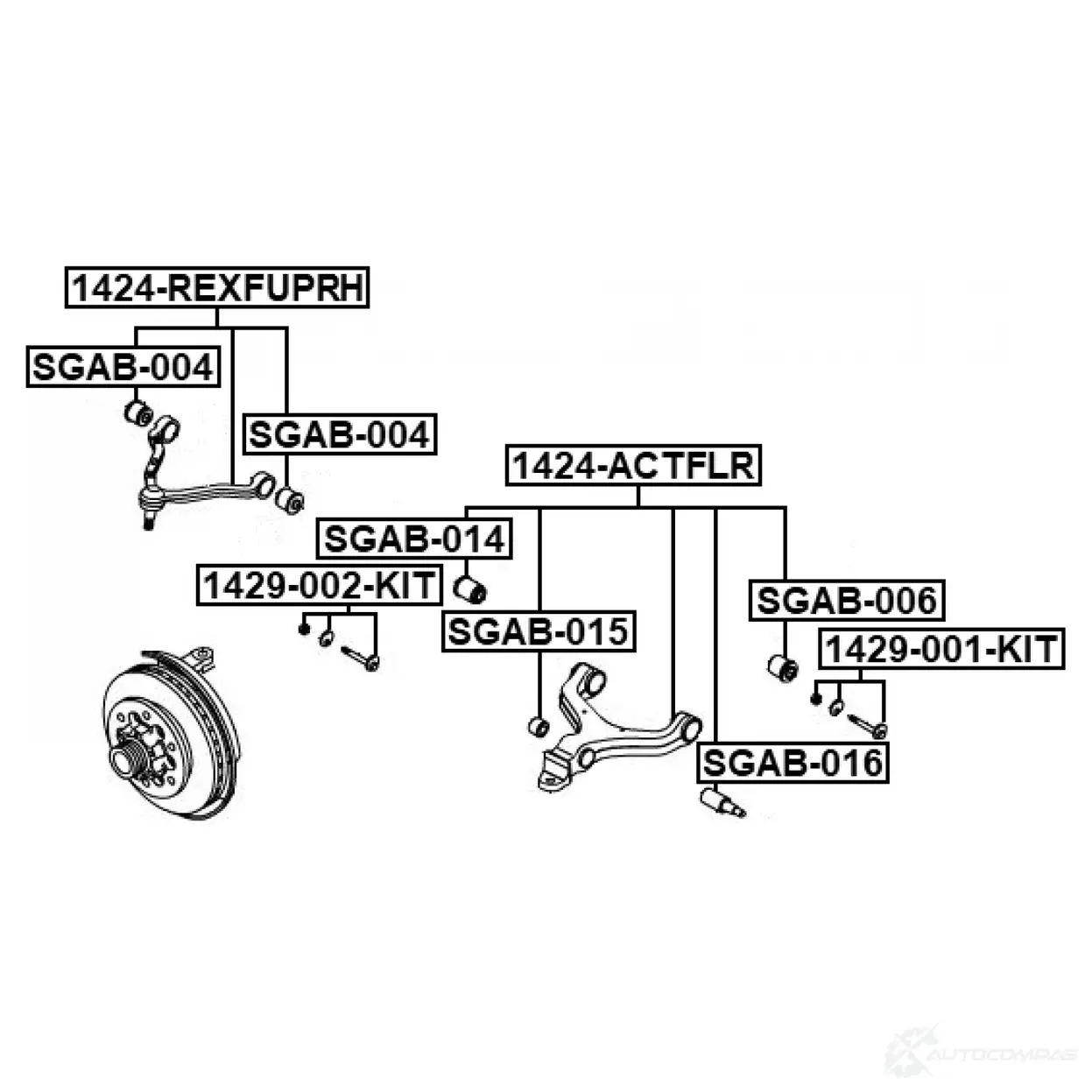 Рычаг независимой подвески колеса, подвеска колеса FEBEST 8VBH Q 1440023065 1424-ACTFLR изображение 1