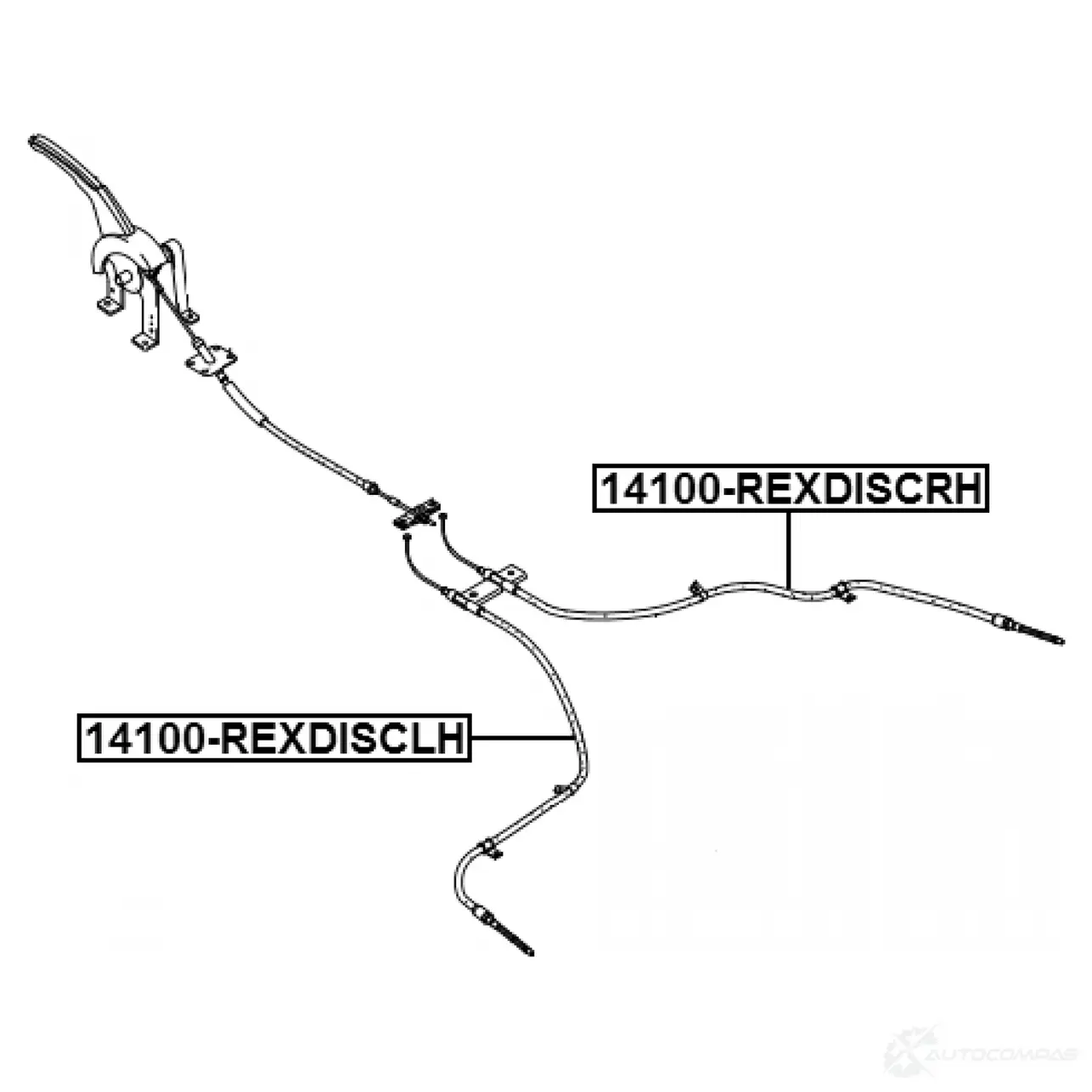 Тросик, cтояночный тормоз FEBEST 14100-REXDISCRH 4 Q7YM 1440023051 изображение 1