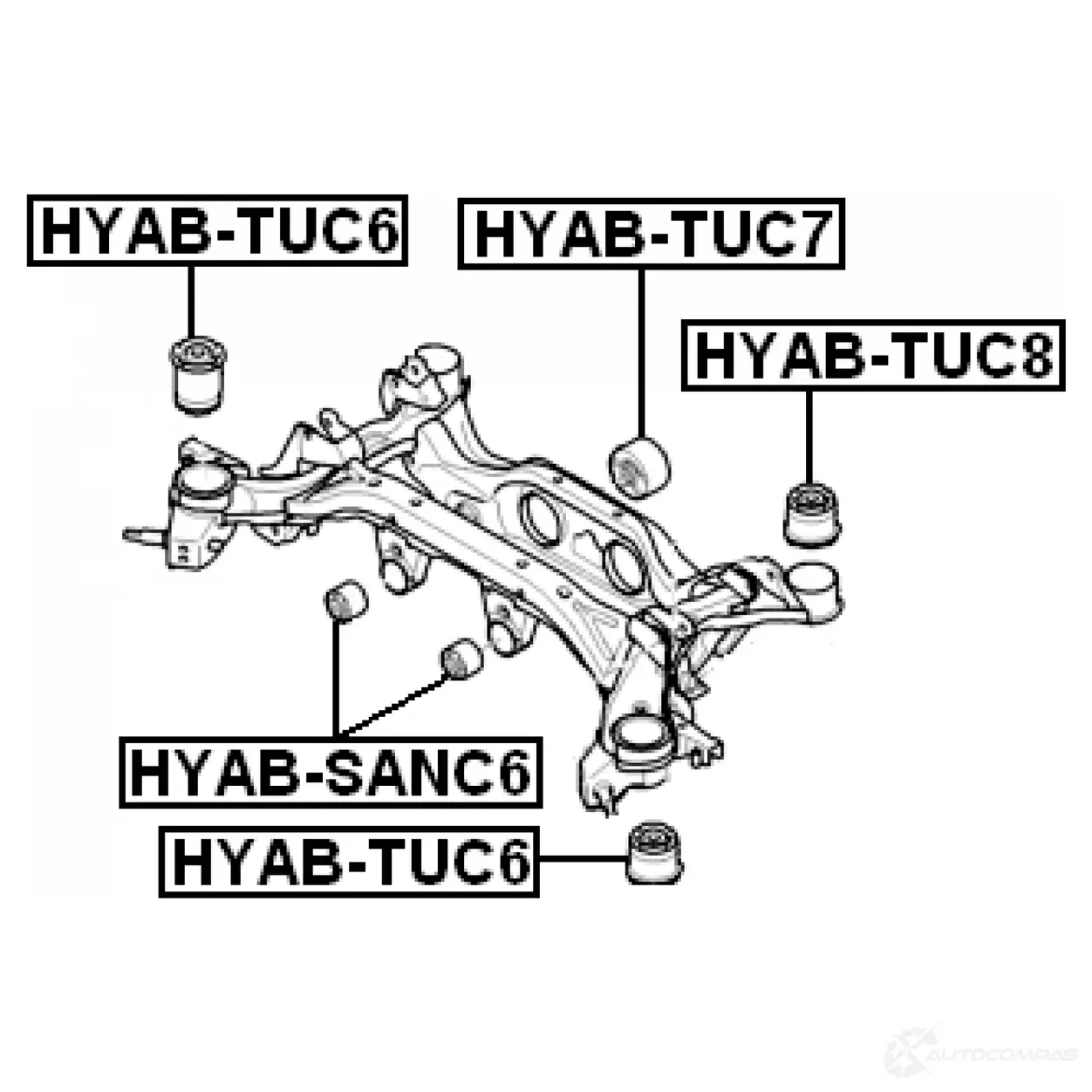 Сайлентблок задней балки FEBEST 4056111054216 hyabtuc6 IO XWP 3826886 изображение 1