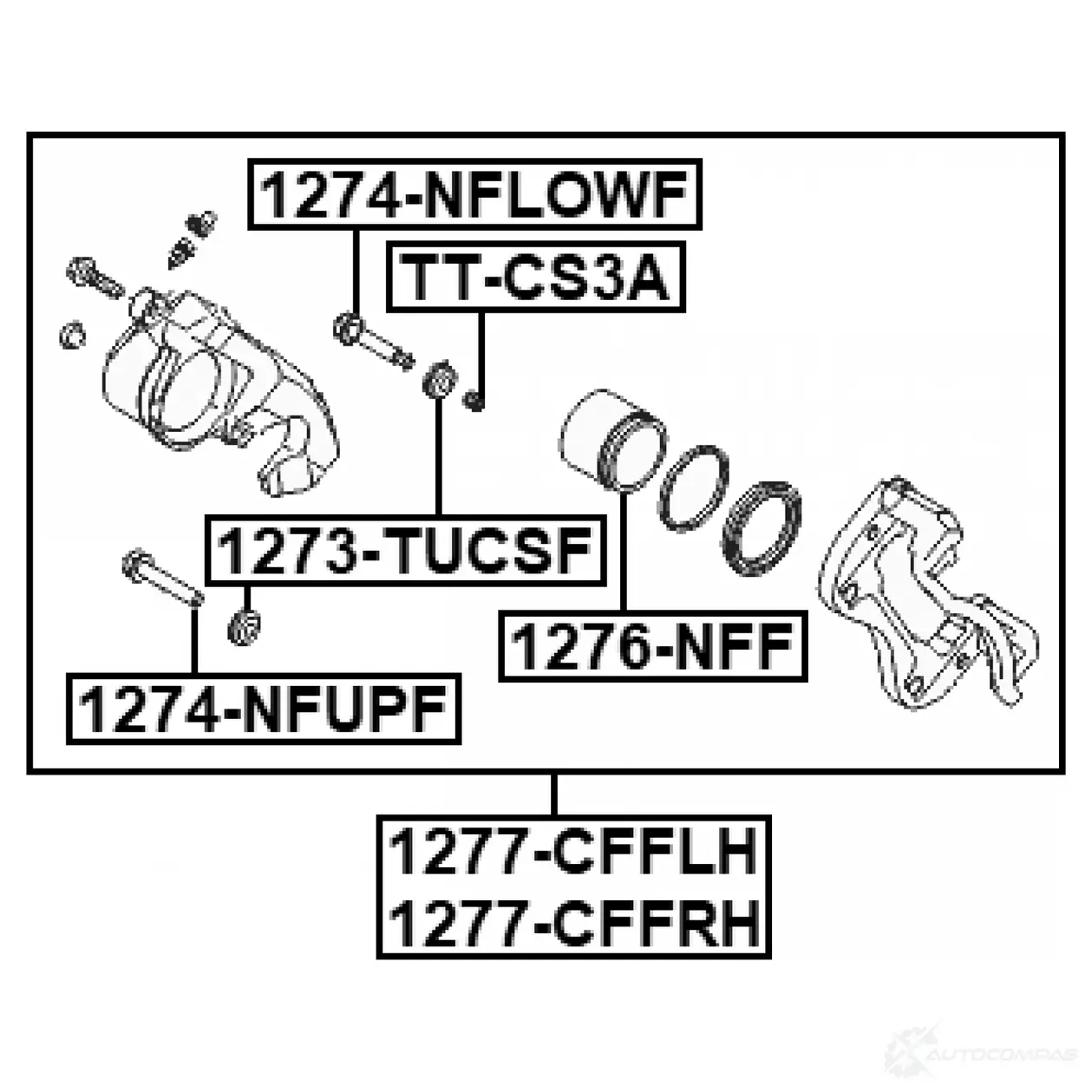 Тормозной суппорт FEBEST 1277-CFFRH 1440023038 3HS WK изображение 1