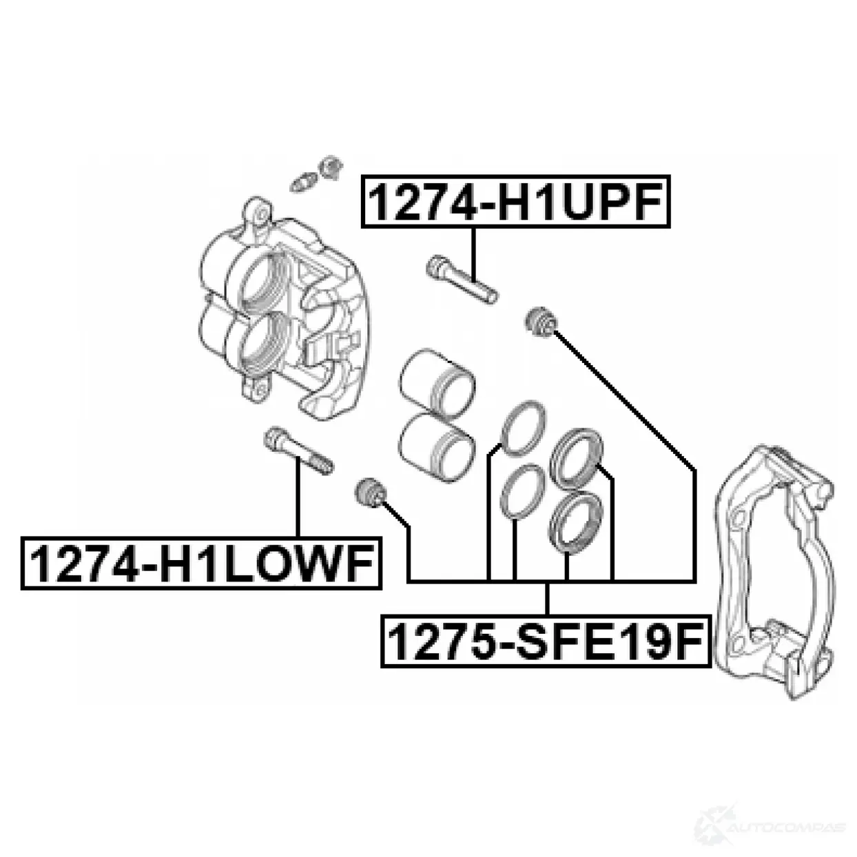 Ремкомплект, тормозной суппорт FEBEST 1440023033 NV CJMVH 1275-SFE19F изображение 1