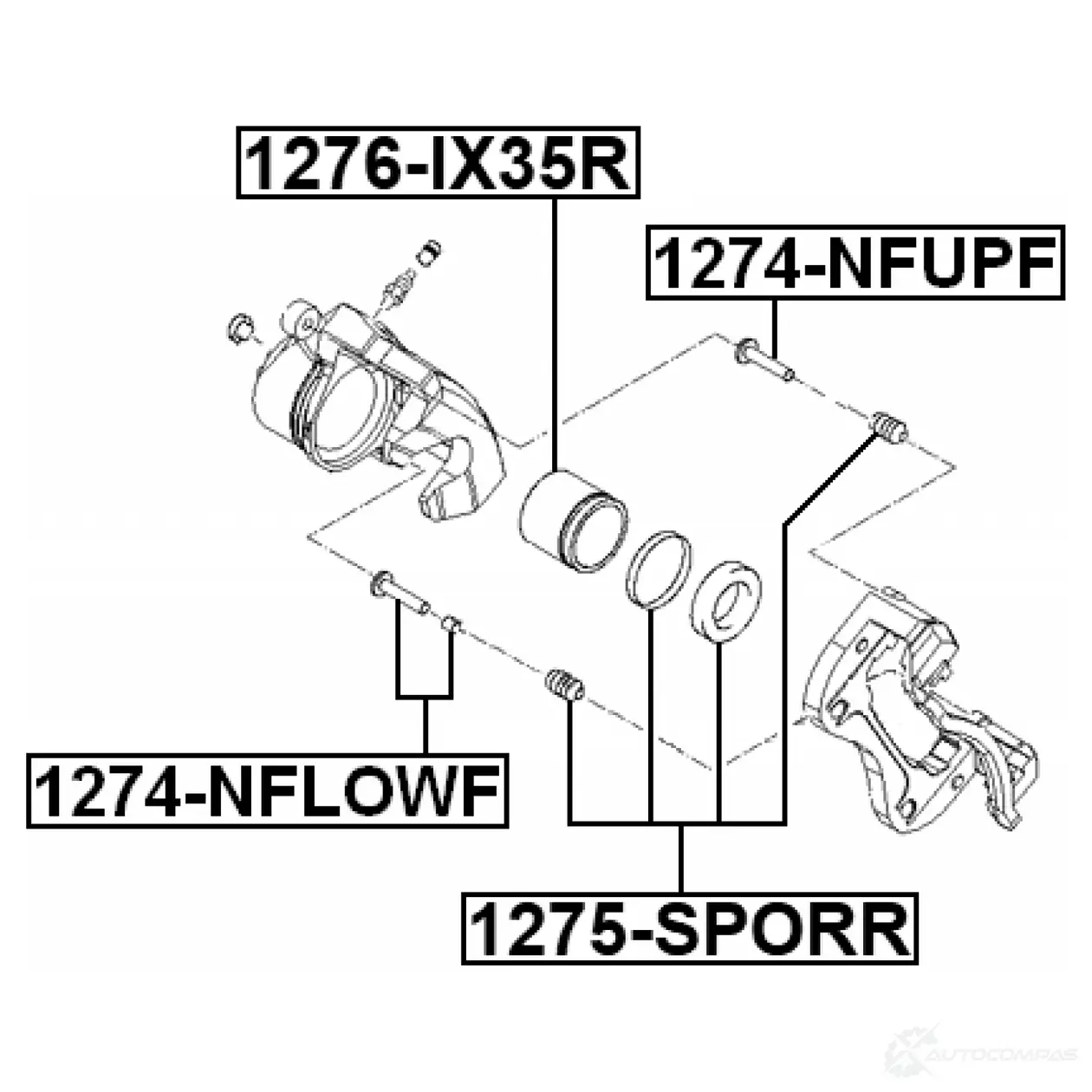 Ремкомплект, тормозной суппорт FEBEST 1440023034 H 4A5F 1275-SPORR изображение 1