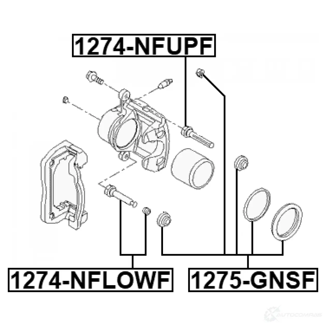 Ремкомплект, тормозной суппорт FEBEST 1440023031 7FV5 X 1275-GNSF изображение 1