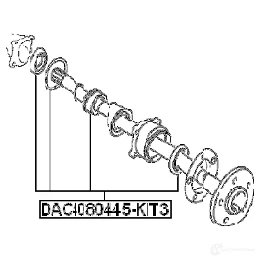 Подшипник ступицы колеса, комплект FEBEST 3826110 6X 1EG 4056111096209 dac40804445kit3 изображение 1