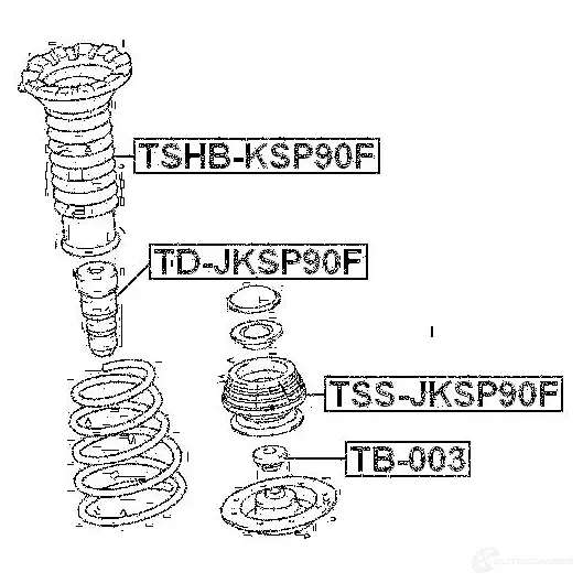 Крепление амортизаторов FEBEST 3830434 tssjksp90f 4W 5VZ 4056111053493 изображение 1