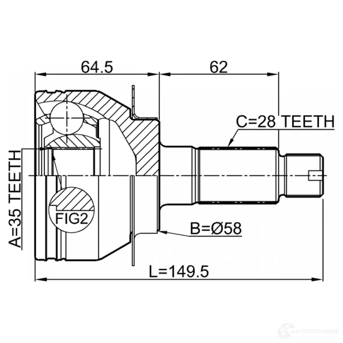 Шарнирный комплект, приводной вал FEBEST 0710-RW415 1440022944 GSX IQI изображение 1
