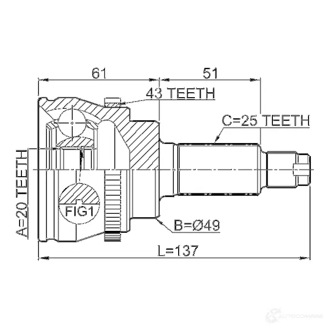 Шрус приводного вала, комплект FEBEST 4056111129570 0710rm413a43 8 NDWRM3 1424769850 изображение 1