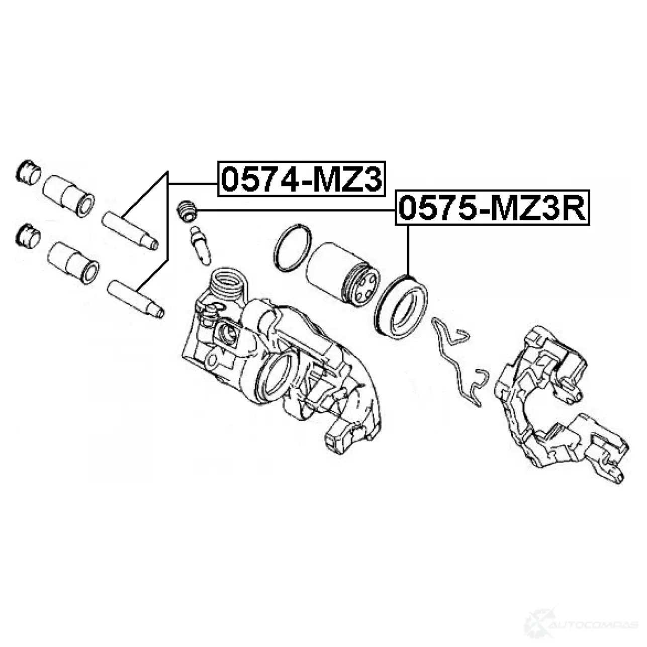 Ремкомплект суппорта FEBEST 0575mz3r 4056111060958 IHTA PKV 3823701 изображение 1