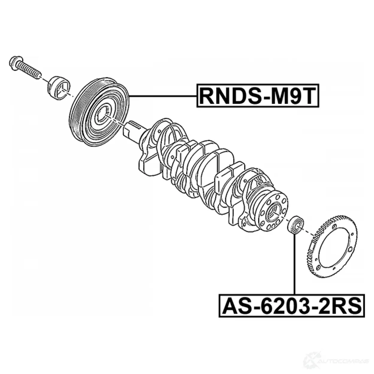 Ременный шкив, коленчатый вал FEBEST RNDS-M9T K T1BGT 1440023651 изображение 1