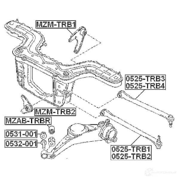 Рычаг FEBEST 4056111017952 0525trb1 3 CI8EMB 3823656 изображение 1