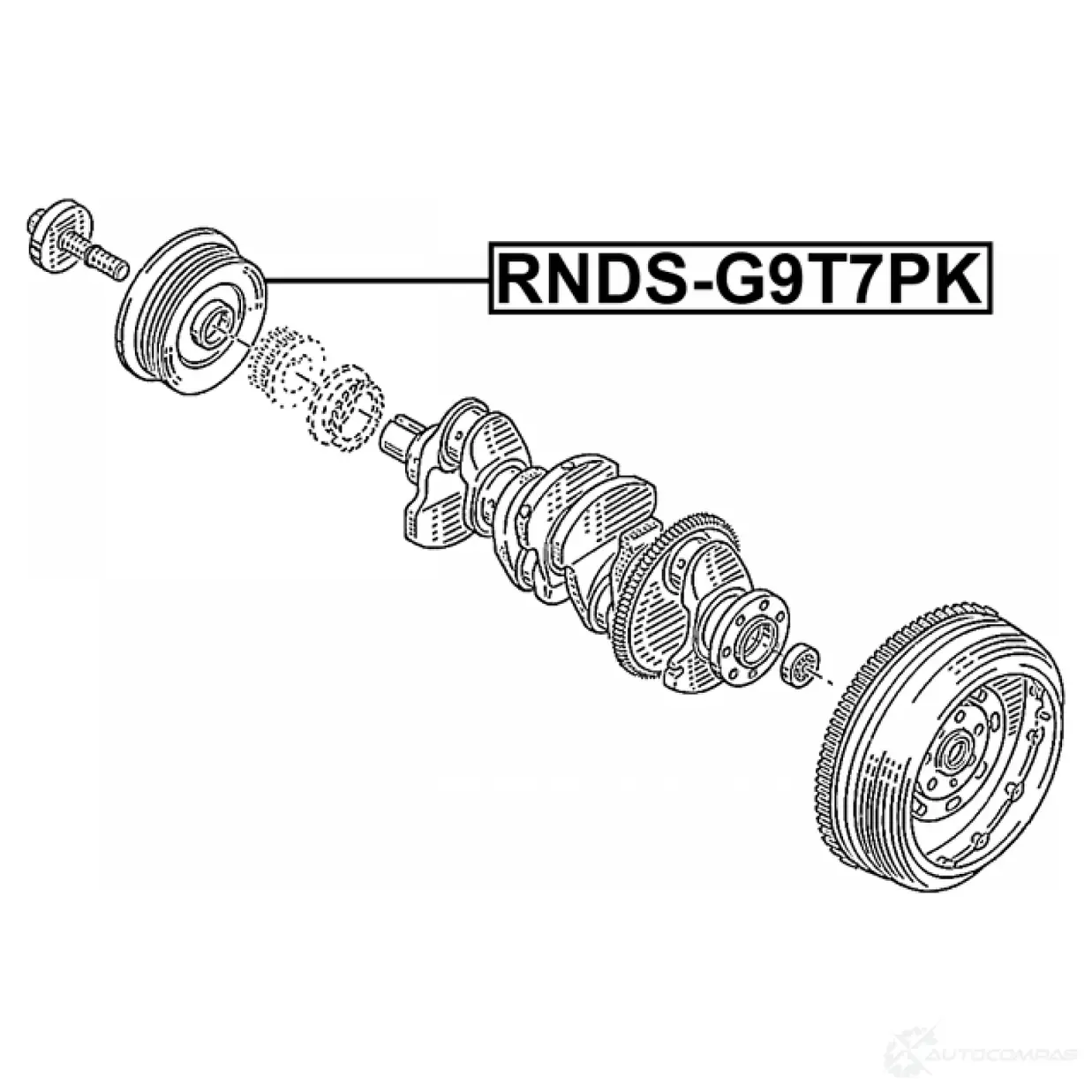 Ременный шкив, коленчатый вал FEBEST RNDS-G9T7PK 1440023648 8RZ T2 изображение 1