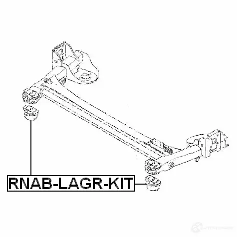 Сайлентблок задней балки FEBEST rnablagrkit T ZS7LCD 116330329 4056111110608 изображение 1