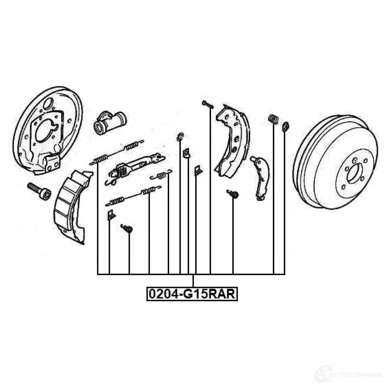 Комплектующие, стояночная тормозная система FEBEST BQ DEV 1440023904  0204-G15RAR-KIT | Автокомпас