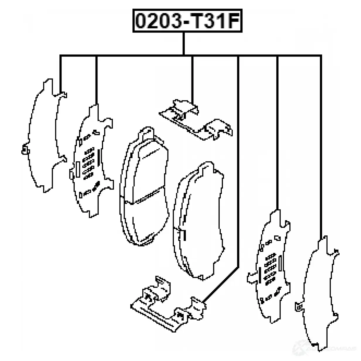 Комплектующие, колодки дискового тормоза FEBEST 1440023899 0203-T31F 39R NVH5 изображение 1
