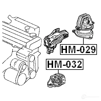 Подушка двигателя, опора FEBEST 1424863064 4 IMSX hm029 4056111006789 изображение 1
