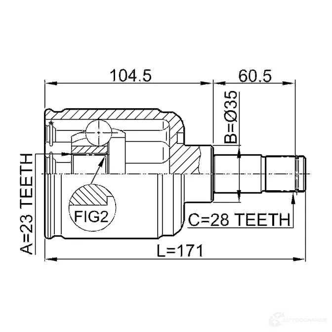 Шрус граната FEBEST 4056111035147 0511gemtlh 3823483 Y K41QI изображение 1