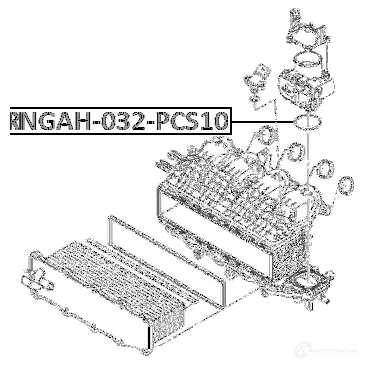 Прокладка впускного коллектора FEBEST ringah032pcs10 7771EE H 1436948350 изображение 1