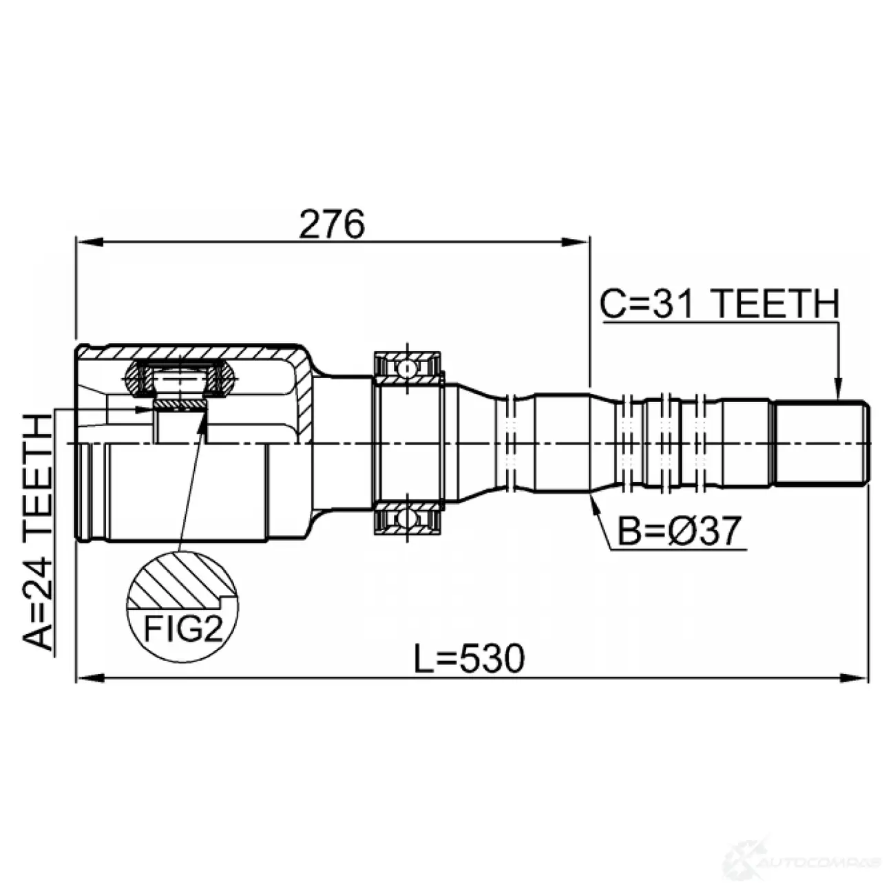 Шарнирный комплект, приводной вал FEBEST 1F10 1NS 0511-CX5AT4WDRH 1440022923 изображение 1