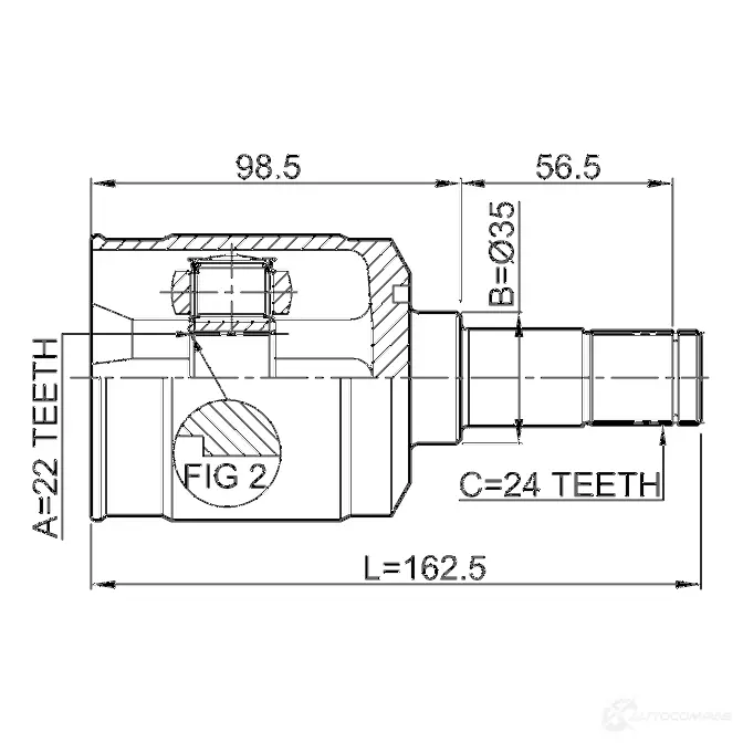 Шрус граната FEBEST 7 X0V4 0511323flh 3823464 4056111037325 изображение 1