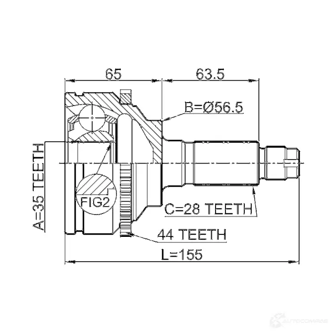 Шрус граната FEBEST 3823462 9 BX3EL 4056111073262 0510mpvlw3a44 изображение 1