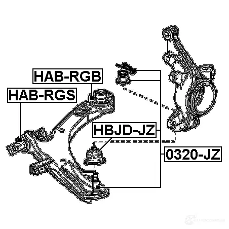 Сайлентблок FEBEST 39I DUP habrgb 545558064 4056111064512 изображение 1