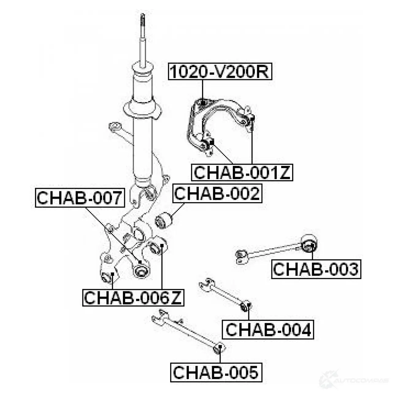 Сайлентблок FEBEST chab003 4056111037998 1270604004 HQJE CT изображение 1