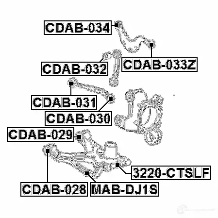 Сайлентблок FEBEST cdab032 1424585317 4056111120232 IY1 41KU изображение 1