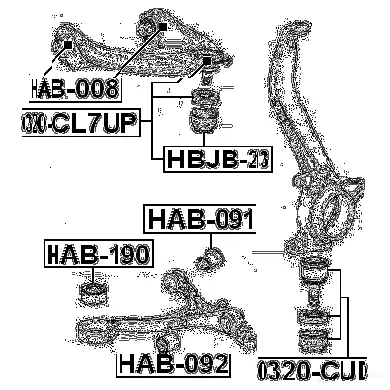 Сайлентблок FEBEST 8H1CZ5 8 3826484 hab190 4056111054032 изображение 1