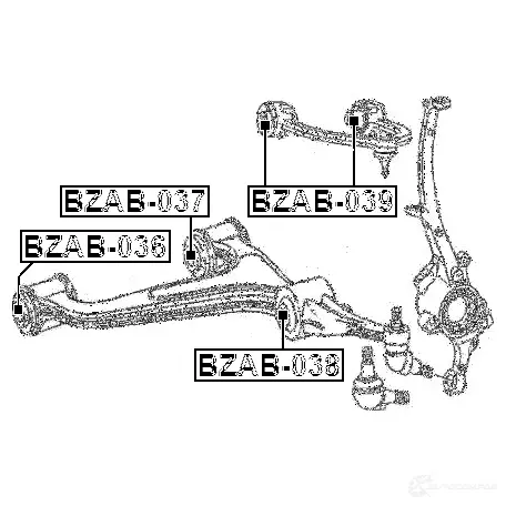 Сайлентблок FEBEST bzab036 4056111097220 4Q 0Z9L 3825815 изображение 1