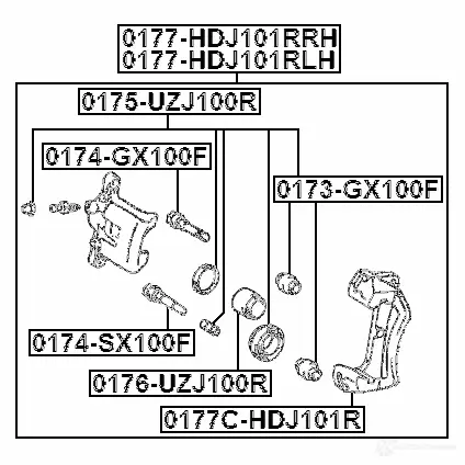 Комплект кронштейнов тормозного суппорта FEBEST 3821657 0177chdj101r BMBPT H 4056111112787 изображение 1