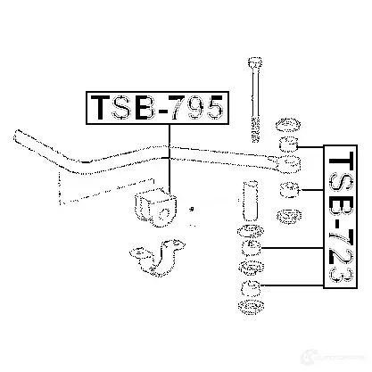 Втулка стабилизатора FEBEST 6U6N 7ZA 3830101 tsb723 4056111001142 изображение 1