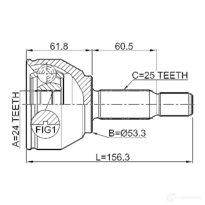 Шрус граната FEBEST 4056111067322 0YT IRCZ 3824700 2110trc изображение 1