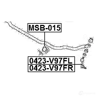 Стойка стабилизатора, тяга FEBEST 4056111056852 3823174 XC1R L 0423v97fl изображение 1