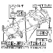 Сайлентблок задней балки FEBEST OSF RH tsb124 3830065 4056111077994 изображение 1