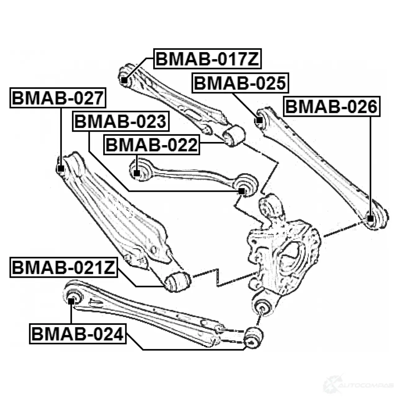 Втулка крепления рычага управления FEBEST QIJ9K R bmab021z 4056111090450 3825711 изображение 1