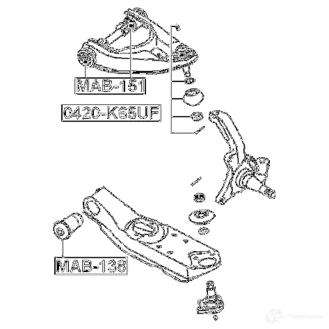 Шаровая опора FEBEST 3823092 4056111102818 0420k65uf 69BR 9T изображение 1