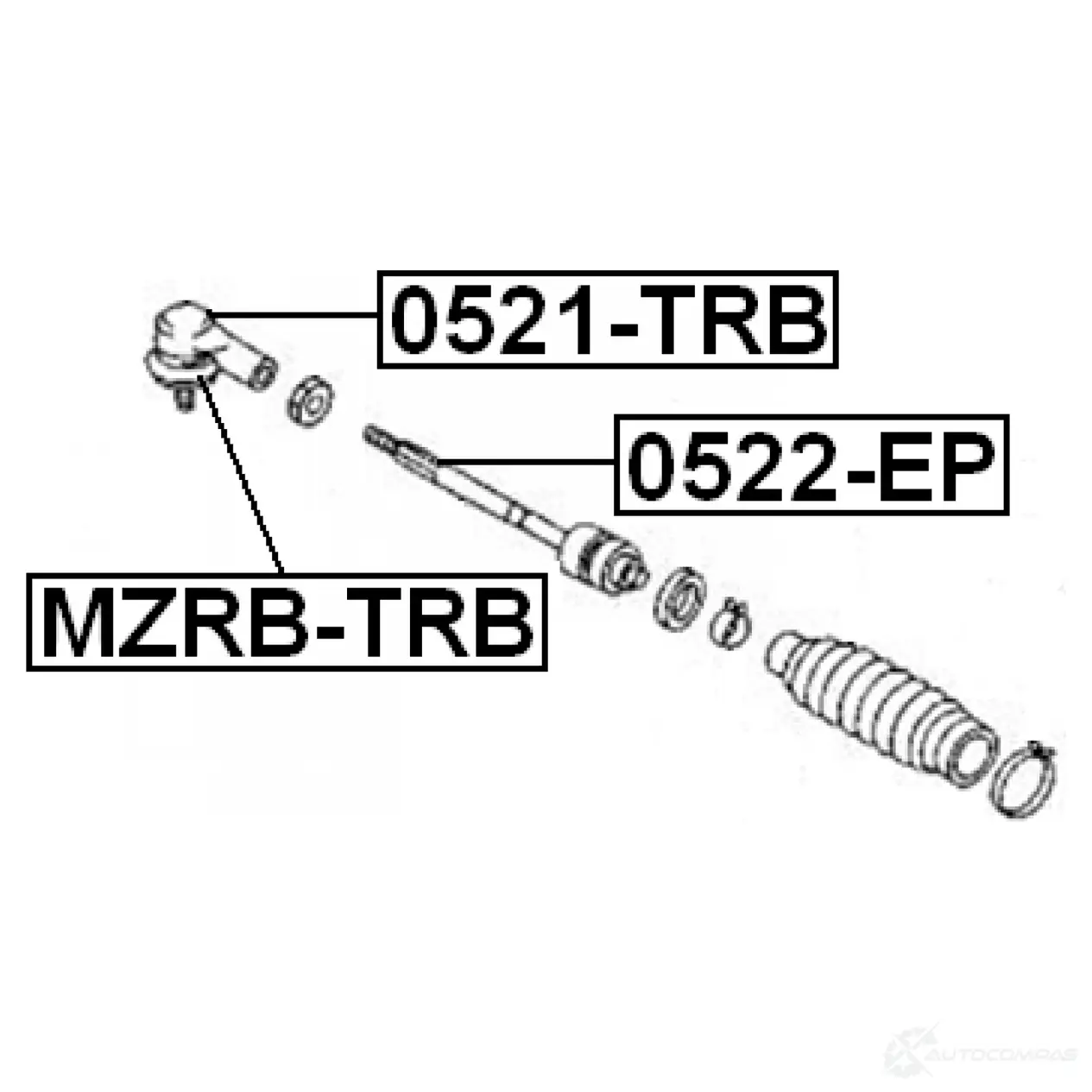 Ремкомплект наконечника рулевой тяги FEBEST 4056111052212 GK3CY J 3827989 mzrbtrb изображение 1