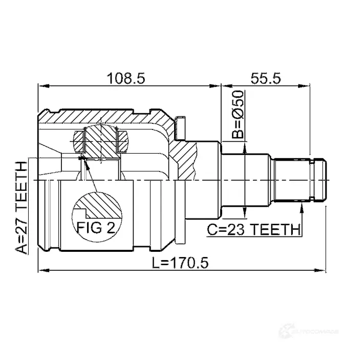 Шрус граната FEBEST 3820883 0111aca20lh 4056111044088 T EPWOB изображение 1