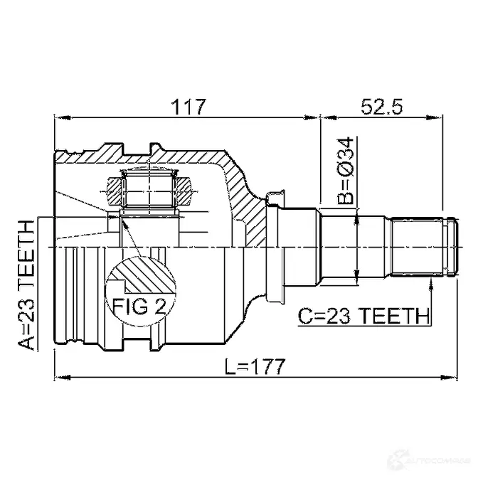 Шрус граната FEBEST 3820875 4056111035666 0111001 OOT7 E изображение 1