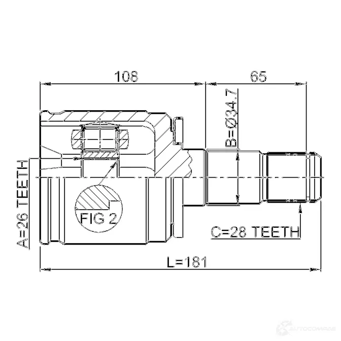 Шрус граната FEBEST 4056111044293 0411k94lh 3823030 93S 7Y2B изображение 1