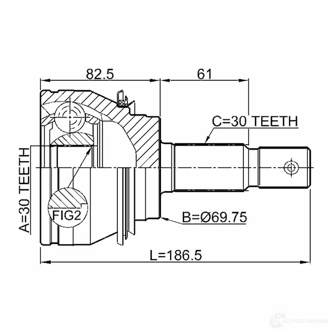 Шрус граната FEBEST 3820843 V5HH P 0110grj150 изображение 1