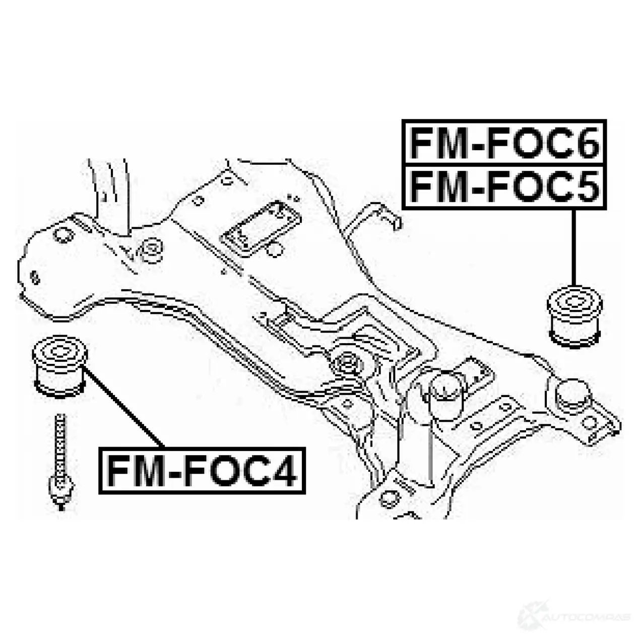 Сайлентблок задней балки FEBEST fmfoc4 4056111026589 3826343 U2ISC XQ изображение 1