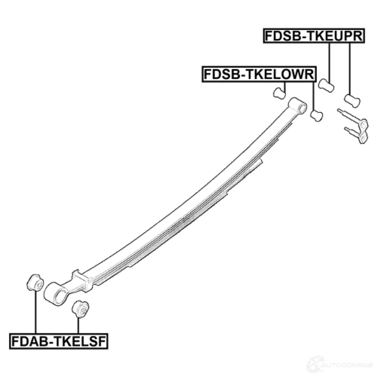 Втулка, листовая рессора FEBEST H9 JTI4D FDSB-TKELOWR 1440024492 изображение 1