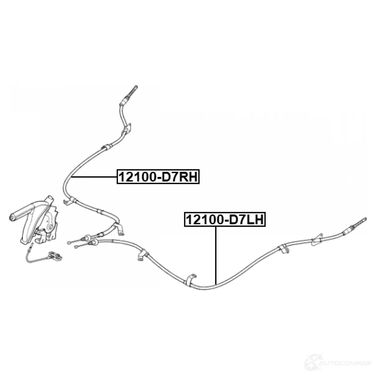 Тросик, cтояночный тормоз FEBEST EU9RQ C 12100-D7RH 1440022983 изображение 1