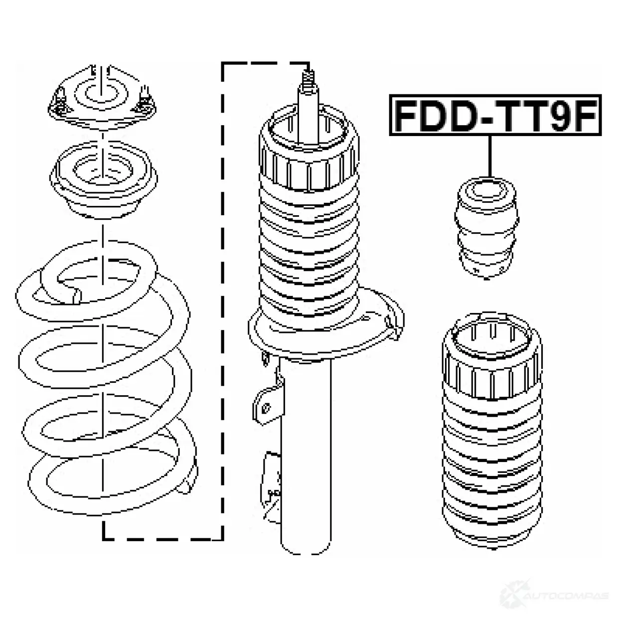 Отбойник амортизатора FEBEST fddtt9f 3826277 N W590X 4056111110158 изображение 1