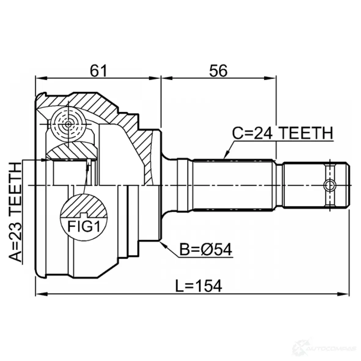Шарнирный комплект, приводной вал FEBEST XJCY HG 3510-CK 1440023439 изображение 1