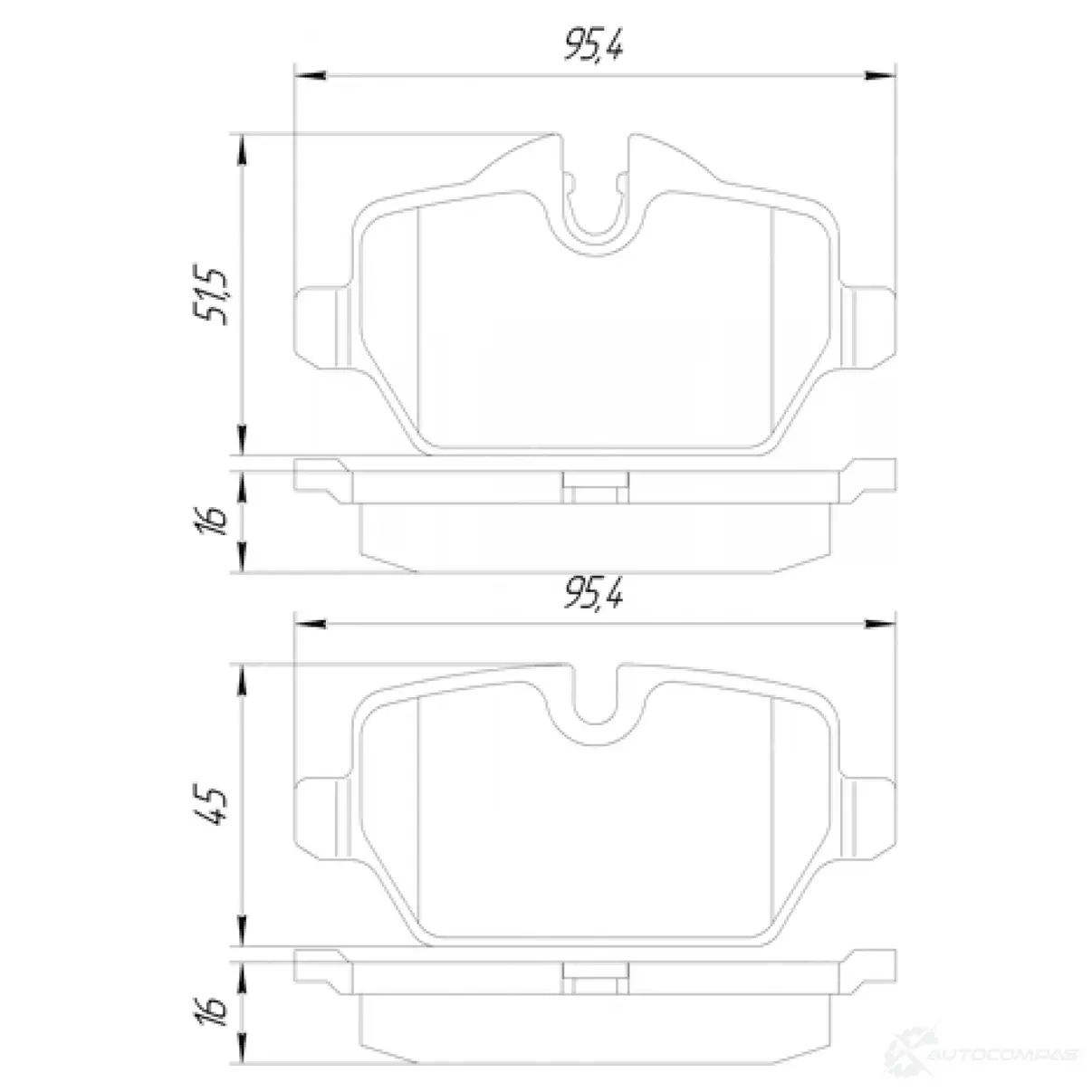 Тормозные колодки, комплект FEBEST 4U 5AB 1437423060 1901e90r изображение 1
