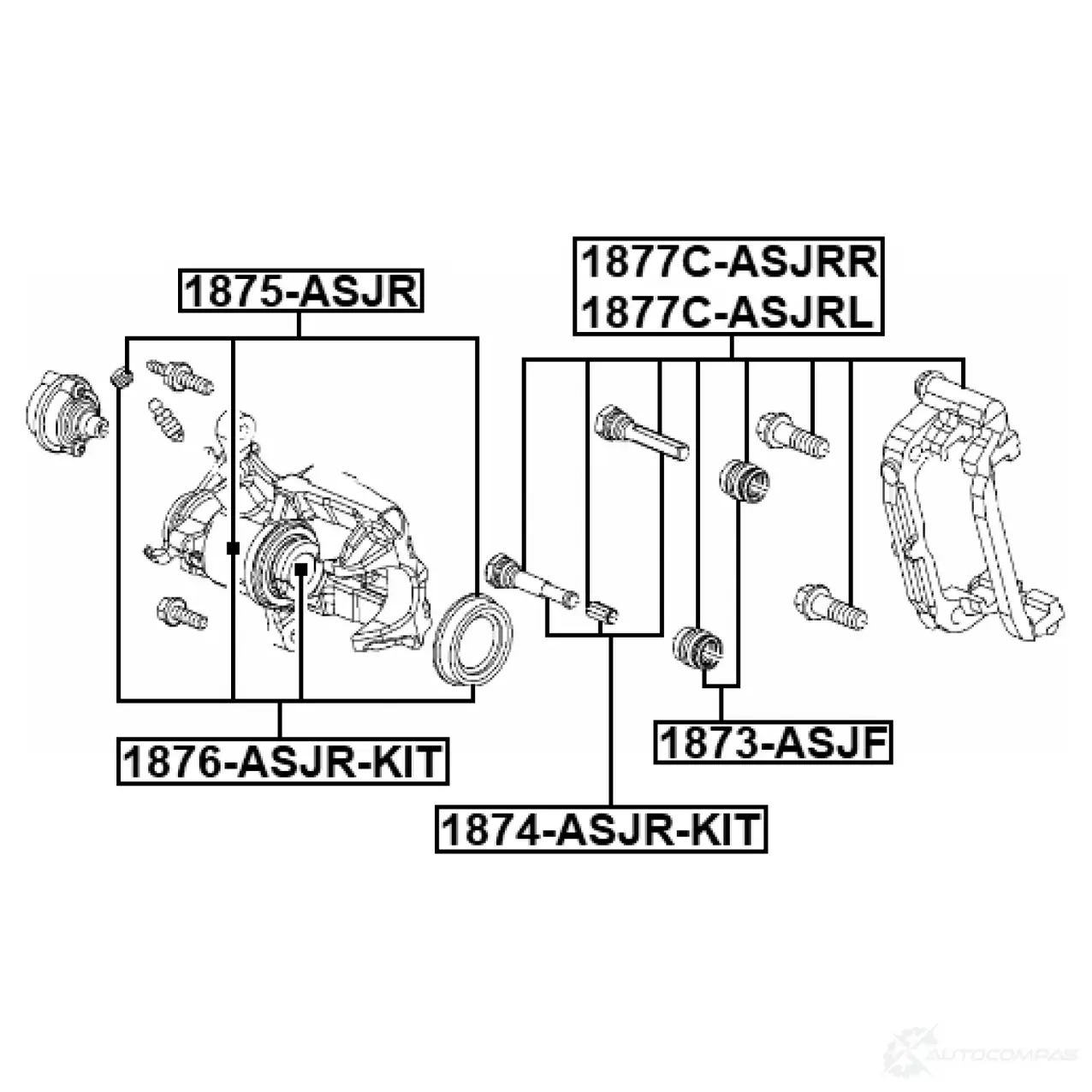 Комплект кронштейнов тормозного суппорта FEBEST 6YC5B BC 1877casjrl 1438323078 изображение 1