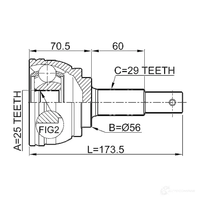 Шрус граната FEBEST K 3XI9O 0210j31 4056111040677 3821899 изображение 1