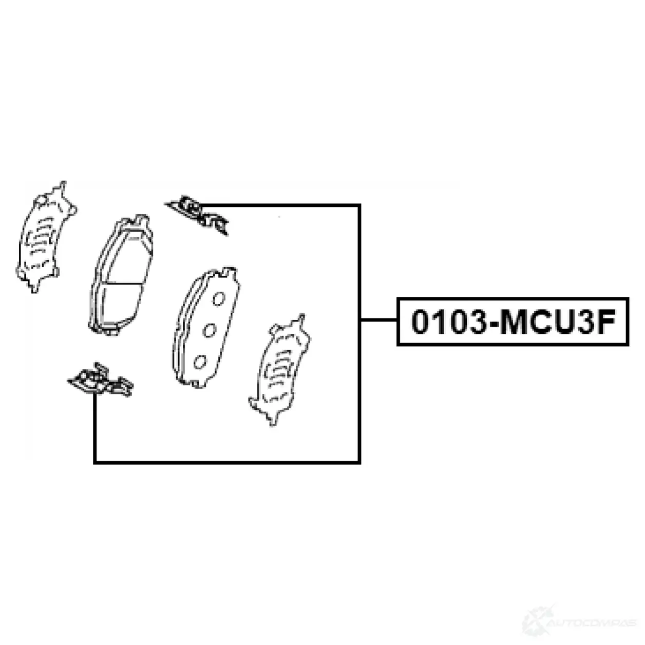Комплектующие, колодки дискового тормоза FEBEST 1440023837 0103-MCU3F 2I B2CNJ изображение 1